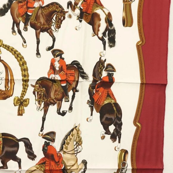 HERMES Carre 90 Scarf ""REPRISE"" Silk Red - Picture 8 of 15